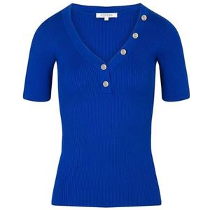 Morgan Fijne judge trui met korte mouwen, Blauw, S