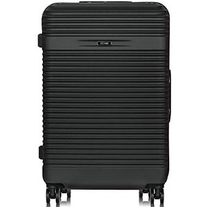 Ochnik koffer, koffer van hard materiaal: ABS-kunststof. Model: WALAB-0040, met 4 wielen, van hoge kwaliteit, zwart, Large