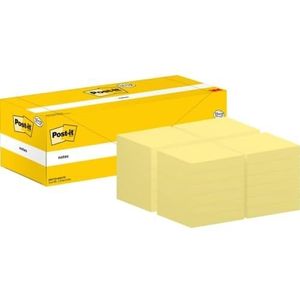 Post-It Sticky Notes Economy Pack 76 x 76 mm kanariegeel 24 blokken voor de prijs van 12