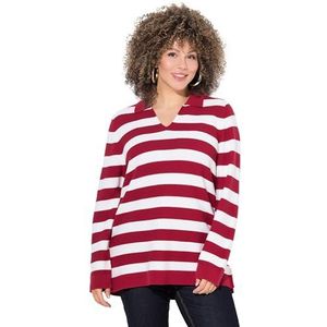 Ulla Popken Trui  robijnrood / wit