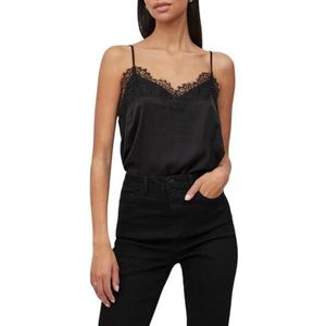 Vila Vicava New Lace Singlet/Su-Noos kanten top, zwart, 40