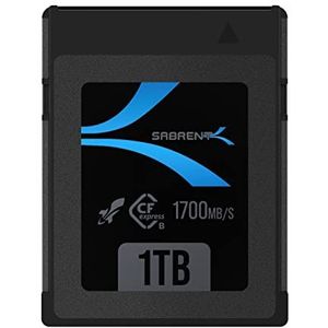 SABRENT CFexpress geheugenkaart type B 1TB (1700 MB/s lezen, 1500MB/s schrijven, cf express geheugenkaart 8k raw voor DSLR, professionele cinematograaf fotograaf videograaf vlogger (CF-XTBT-1TB).