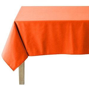 Coucke tafelkleed rechthoek Uni mandarijn katoen 180 x 300 cm