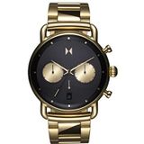 MVMT Chronograaf Quartz Horloge voor mannen met Goudkleurige RVS armband - 28000266-D, Zwart, armband