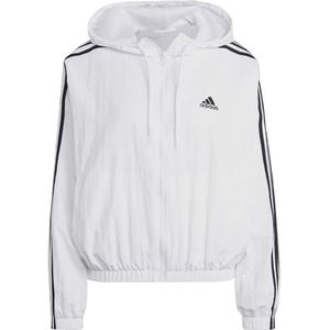 adidas Dames Essentials 3-Stripes Woven Windbreaker, white/black, XXS