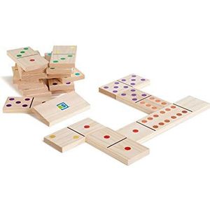 BS Toys Domino Gekleurd - Speel met vrienden en familie - Extra groot formaat en vrolijke kleuren - Gemaakt van kwalitatief mooi hout