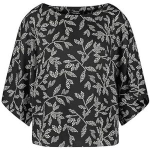 TAIFUN Blouse met 1/2 mouw, Zwart met patroon., 38