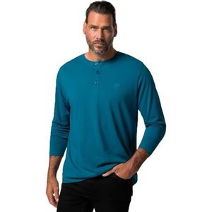JP 1880, heren, grote maten, Henley, blauw, 3XL