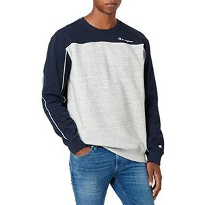 Champion Piping Block Crewneck Sweatshirt voor heren, marine/grijs gemêleerd, S