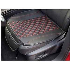 Maat stoelhoezen voor autostoelen compatibel met Tesla Model 3 2017 bestuurder en bijrijder hoezen stoelbeschermer stoelbekleding FB:OT402 (zwart/rode naad)