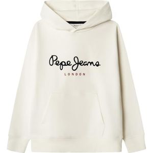 Pepe Jeans Boy's ART HOODIE Sweatshirt, Wit (ANTIEK WIT), 8, Wit (Antiek Wit), 8 jaar