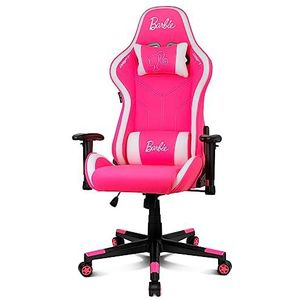 DRIFT GAMING Barbie-Edition, professionele stoel, ademend weefsel, 2D-armleuning, gewatteerd, zuigerklasse 4, lendensteun, roze/wit