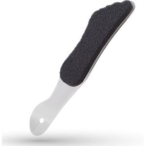 LaRosa PUMICE SPA Voetvijl – Transparant Voetvormig Handvat met Zwarte Puimsteen & Schuurvlak