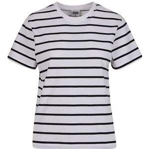 Urban Classics Dames T-Shirt Dames Gestreept Boxy Tee Zwart/Wit M, zwart/wit, M