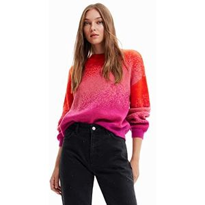 Desigual Dames JERS_OMBRÉ 9021 Multicolor Fuchsia Sweater, Materiaal Finishes, S, Materiaal afwerking, S
