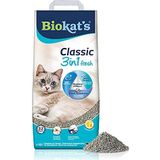 Biokat's Classic fresh 3in1, met de geur van katoenbloesem – Klontvormende kattenbakvulling met korrels in 3 verschillende groottes – 1 zak (1 x 10 l)