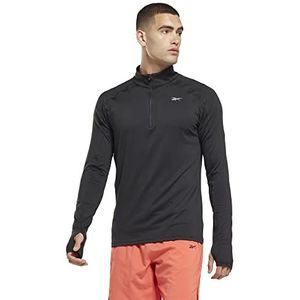 Reebok Heren Running Quarter Zip Tops, Zwart, L