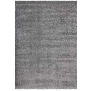 Hoogpolig tapijt Shaggy zacht pluizig woonkamer slaapkamer zilver 80x150cm