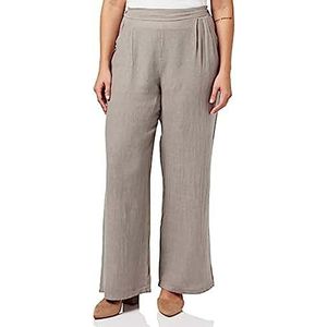 Bonateks, Vloeiend recht gesneden broek met zakken en elastische tailleband, EU-maat: 42, Amerikaanse maat: XL, woestijn - Made in Italy, beige, 42