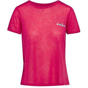 Diadora Dames, Workout T-Shirt Berry, Zilver, S bovenkleding, S