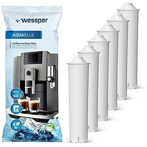 Wessper Waterfilterpatronen voor koffiezetapparaat, filterpatronen voor volautomatische koffiemachines, compatibel met Jura 71312 Blue, GIGA, ENA, Micro, IMPRESSA, 6 stuks