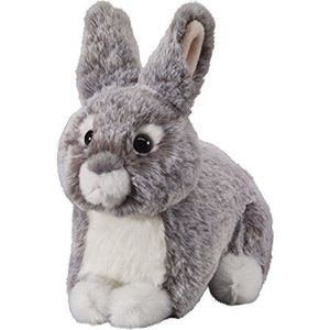 Uw dieren met hart Bauer speelgoed haas liggen: klein knuffeldier om te knuffelen en te liefhebben, ideaal als cadeau, 18 cm, grijs (12503)