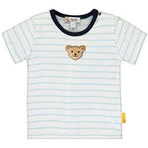 Steiff Baby-jongens met strepen en teddybeermotief T-shirt, blauw (Winter Sky 3023), 56 cm