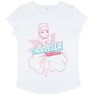 Disney Dames Cinderella-Cindy Pop Organic Rold Sleeve T-Shirt, Wit, XL, wit, XL