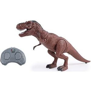 TECHNOBOT - Radiogestuurde T-Rex Dinosaurus - Robot - 088364 - Bruin - Klaar om te spelen - Oplaadbare batterij en batterijen inbegrepen - Infrarood - Kinder speelgoed - Vanaf 4 jaar.
