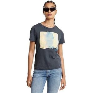 G-STAR Dames Abstract Water Color Print R T Wmn T-shirt, grijs (Petrol D24643-4107-860), XL