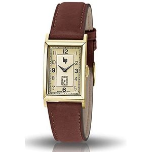 Lip Heren analoog kwarts horloge met lederen band lip671014, Zwart | Gun Metal | Mesh Zwart, riem