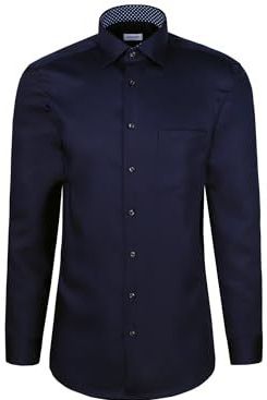 Seidensticker - Businessoverhemd - Donkerblauw - Regular 1/1 Kentkraag - Effen