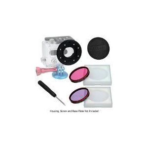 Fotodiox Pro WonderPana Go H3 Onderwater Kit GoTough Filter Adapter Systeem voor GoPro Hero3 Waterdichte Behuizing met 2 Watercorrectie Filter (Rose-Roze & Violet-Paars)