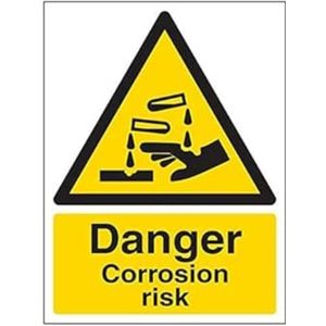 VSafety ""Danger Corrosion Risk"" Sign, Portret, (Pack van 3), 150mm x 200mm, 3