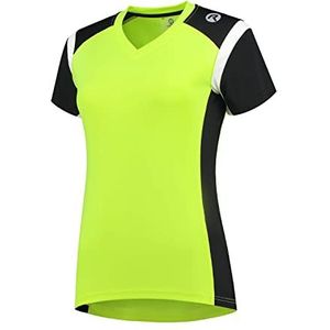 Rogelli Dames top met korte mouwen Eabel, fluor-geel/zwart/wit, S