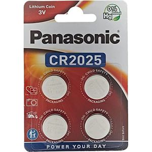 ‎Corp. Panasonic CR2025 Lithium knoopcelbatterij, 3 V, 4 stuks