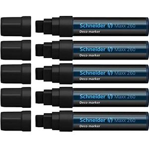 Schneider Maxx 260 Krijt Marker - Zwart (Pack van 5)
