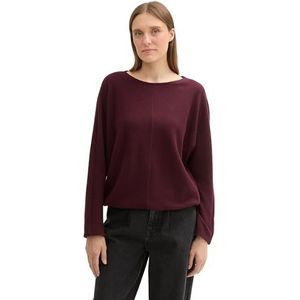 TOM TAILOR T-shirt met lange mouwen voor dames, 35898 - Black Berry Melange, M
