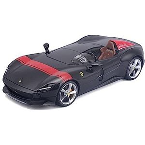 Bburago Ferrari Monza SP1: Modelauto op schaal 1:24, Ferrari Race & Play serie, deur beweegbaar, zwart-rood (18-26027BK)