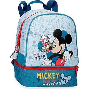 Disney Mickey Road Trip rugzak, blauw, 23 x 28 x 13 cm, polyester, 8,37 l, Blauw, Mochila porta merienda, lunchtas