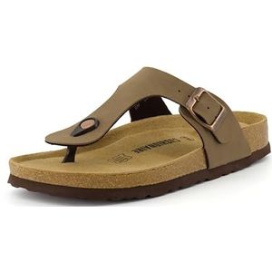 CUSHIONAIRE - Leah - Sandalen - Bruin - Kurken Voetbed