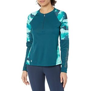 Mountain Bike Shirt met lange mouwen van jersey voor dames, schemer-blauw, S