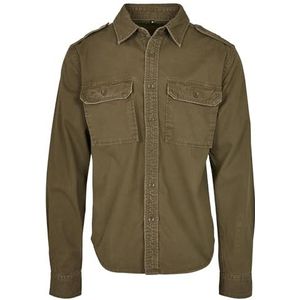 Build Your Brand Vintage shirt met lange mouwen heren olijf XL, olijfgroen, XL