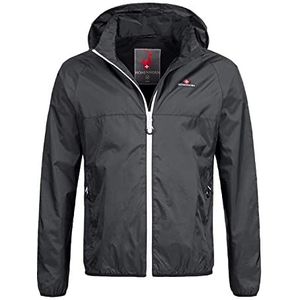 Höhenhorn Rigi Regenjas voor mannen, outdoor, met capuchon, Zwart/Wit, M