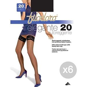 Filodoro Set 6 Elegant 20 Zwart Maat 4L Kousen voor dames, Multi kleuren, One Size