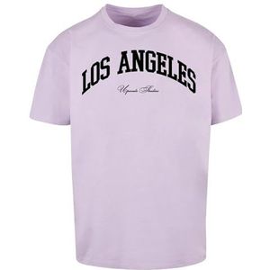 Mister Tee Upscale L.A. College Oversized T-shirt, met opdruk, oversized fit, streetwear, lila (lilac), S