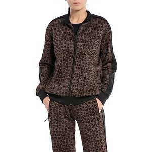 Replay Sweatjack voor dames, 010 bruin/zwart, L