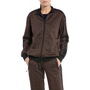 Replay Sweatjack voor dames, 010 bruin/zwart, L