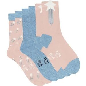 Dim Casual sokken voor meisjes (verpakking van 3 stuks), roze/grijs, 31-34