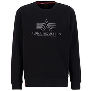Alpha Industries Basis Geborduurd Sweatshirt voor Mannen Black/Gun Metal